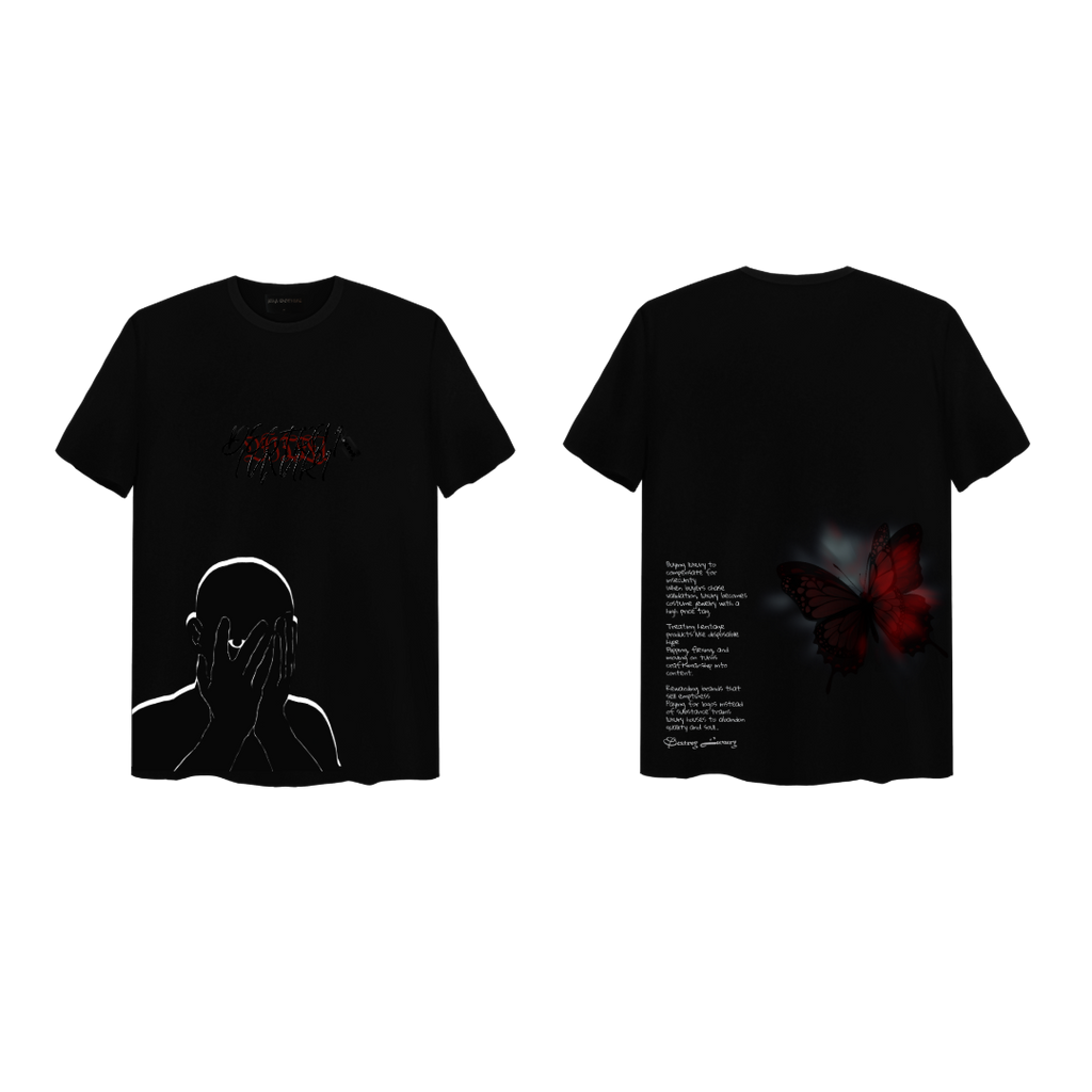SHIRT RED BUTTERFLY